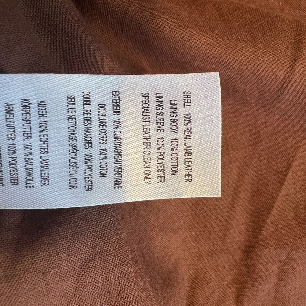 Brown Leather Button-Down Shacket - Picture 12 of 12